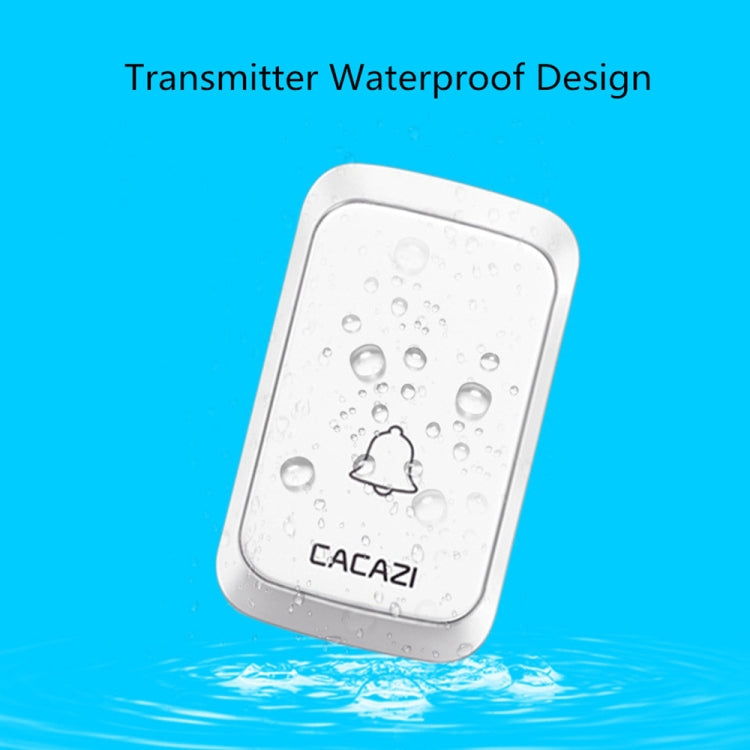CACAZI A06-DC 1 to 2 Battery Smart Home Wireless Waterproof Doorbell(White) - Wireless Doorbell by CACAZI | Online Shopping South Africa | PMC TechLife | Buy Now Pay Later Mobicred