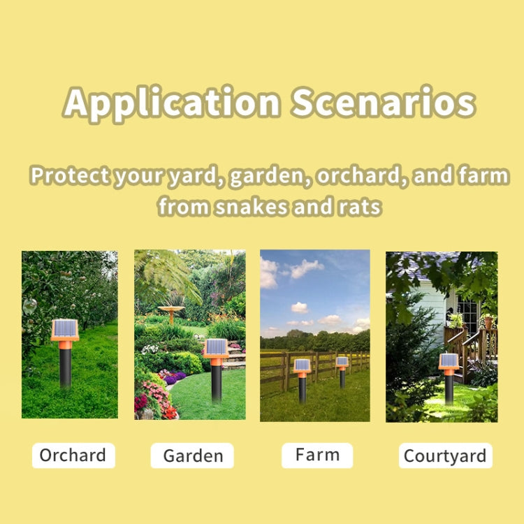 SJZ057 Outdoor IP66 Waterproof Solar Ultrasonic Rat Repeller Orchard Ultrasonic Animal Repeller(Orange) - Outdoor Insect Repellent by PMC TechLife | Online Shopping South Africa | PMC TechLife | Buy Now Pay Later Mobicred