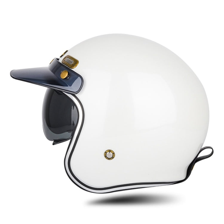 SOMAN Motorcycle Four Seasons Carbon Fiber Half Helmet, Color: FRP Pearl White(M) - free shipping - PMC TechLife - Order now!