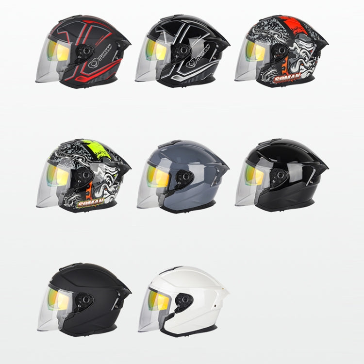 SOMAN Motorcycle Electric Bicycle Dual Lens Riding Helmet, Size: XL(Pearl White) - free shipping - PMC TechLife - Order now!