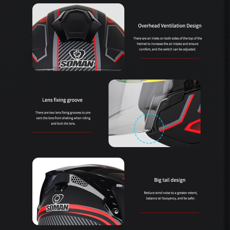 SOMAN Motorcycle Electric Bicycle Dual Lens Riding Helmet, Size: M(Cement Gray) - free shipping - PMC TechLife - Order now!