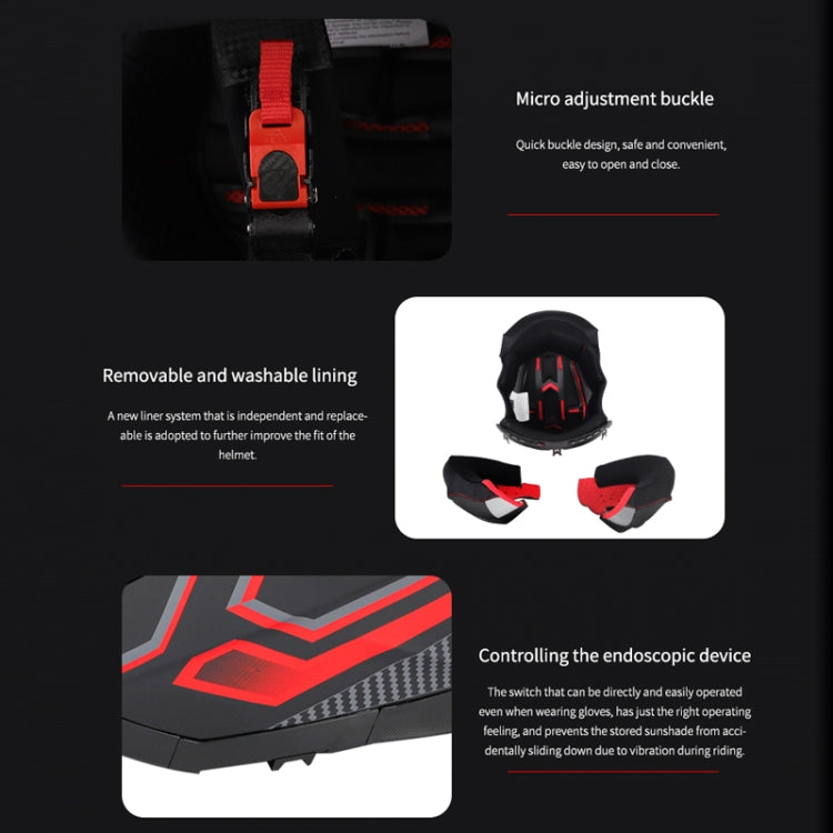 SOMAN Motorcycle Electric Bicycle Dual Lens Riding Helmet, Size: XXL(Black Red) - free shipping - PMC TechLife - Order now!