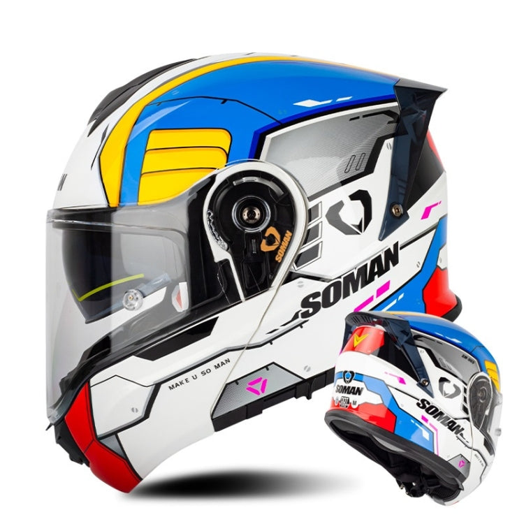 SOMAN Racing Motorcycle Double Lens Riding Safety Helmet, Size: XXL(Mobile Suit) - free shipping - PMC TechLife - Order now!