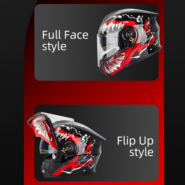 SOMAN Racing Motorcycle Double Lens Riding Safety Helmet, Size: L(Bright Black) - free shipping - PMC TechLife - Order now!