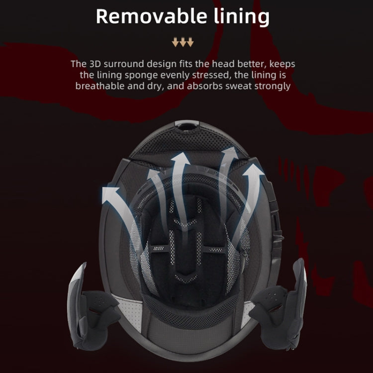 SOMAN Racing Motorcycle Double Lens Riding Safety Helmet, Size: M(Prince Charle Silver Gray) - free shipping - PMC TechLife - Order now!