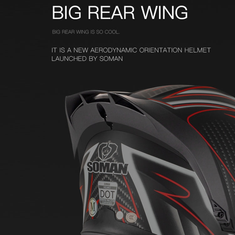 SOMAN Motorcycle Dual Lens Riding Peel-Off Full Coverage Helmet, Size: S(Bright Black) - free shipping - PMC TechLife - Order now!