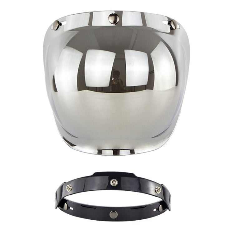 Motorcycle Helmet Three-Button Windproof Lens With Bracket(Silver Plated) - Helmets by PMC TechLife | Online Shopping South Africa | PMC TechLife | Buy Now Pay Later Mobicred