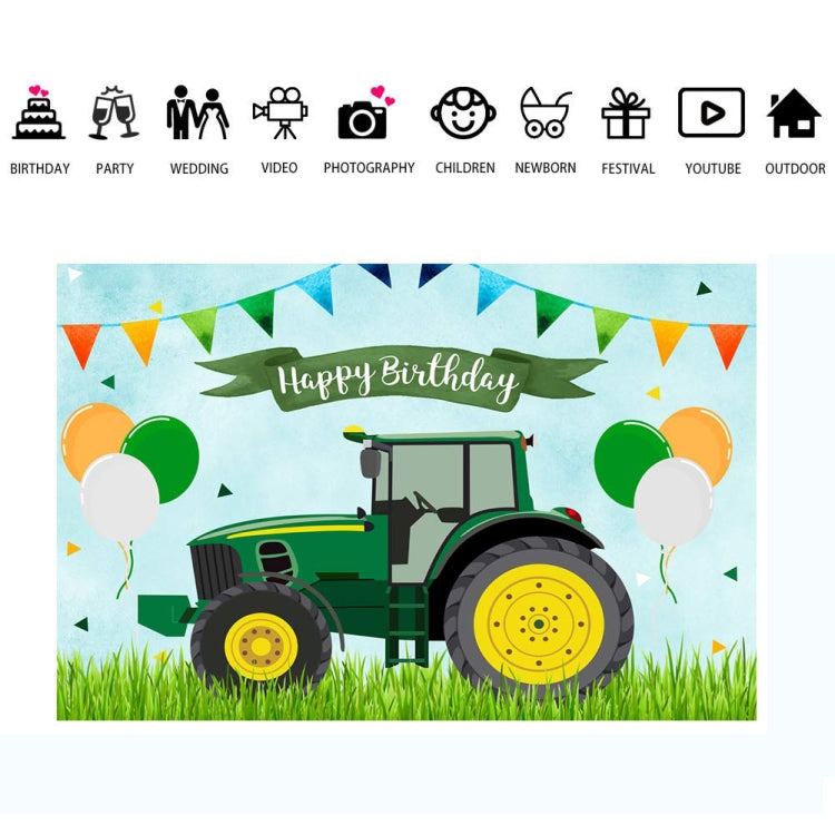 180x180cm Tractor Theme Birthday Backdrop Boy Farm Happy Birthday Background Party Decorations - Birthday Party by PMC TechLife | Online Shopping South Africa | PMC TechLife | Buy Now Pay Later Mobicred
