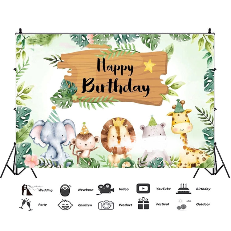 180x180cm Animal Kids Birthday Party Backdrop Cloth Tapestry Decoration Backdrop Banner Cloth - Birthday Party by PMC TechLife | Online Shopping South Africa | PMC TechLife | Buy Now Pay Later Mobicred