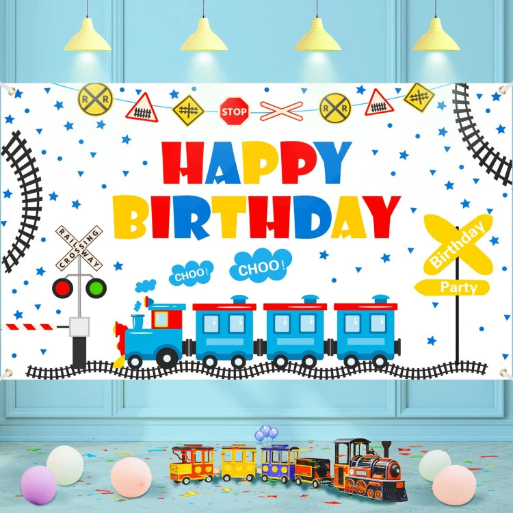 210x150cm Train Cartoon Children Birthday Background Cloth Faber Decoration - Birthday Party by PMC TechLife | Online Shopping South Africa | PMC TechLife