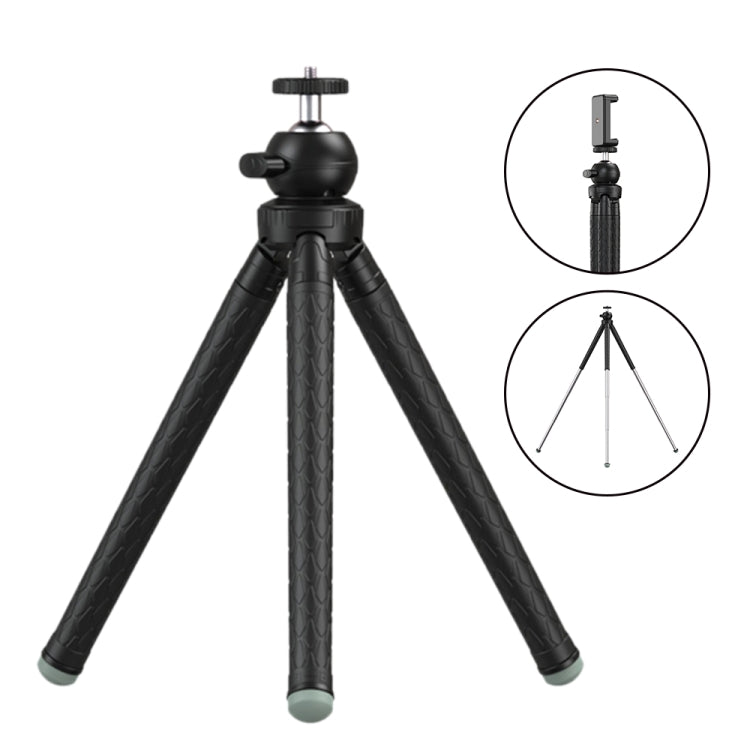 APEXEL APL-JJ09 Mobile Selfie Live Streaming Portable Stretch Telephoto Tripod(Black) - Stand by APEXEL | Online Shopping South Africa | PMC TechLife | Buy Now Pay Later Mobicred