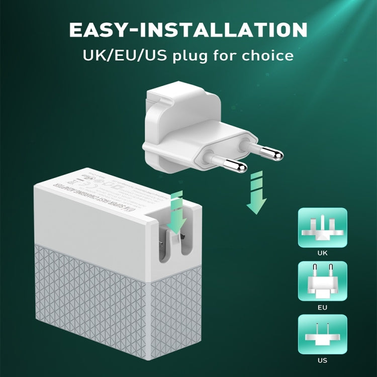 LDNIO A2620C 65W USB+Type-C/USB-C Port Dual Port Universal Phone Tablet Travel Charger(UK Plug+Type-C to 8 Pin) - USB Charger by LDNIO | Online Shopping South Africa | PMC TechLife | Buy Now Pay Later Mobicred