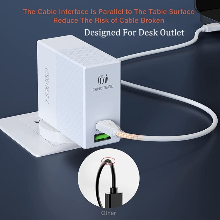 LDNIO A2620C 65W USB+Type-C/USB-C Port Dual Port Universal Phone Tablet Travel Charger(EU Plug+Type-C to 8 Pin) - free shipping - PMC TechLife - Order now!