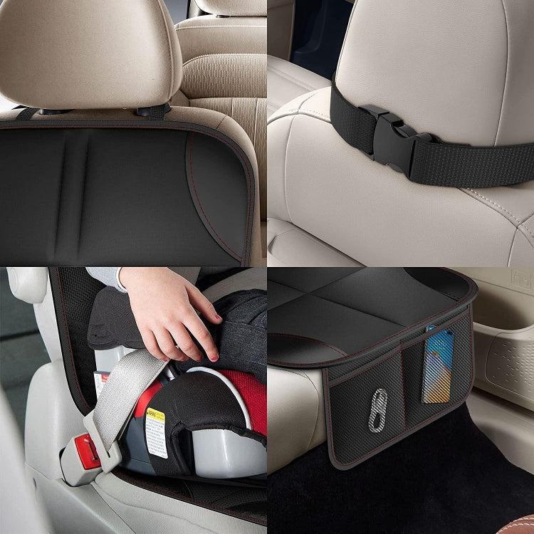 2pcs Child Car Seat Protector Non-Slip Base Material + Waterproof 600D Fabric(Black Line) - free shipping - PMC TechLife - Order now!
