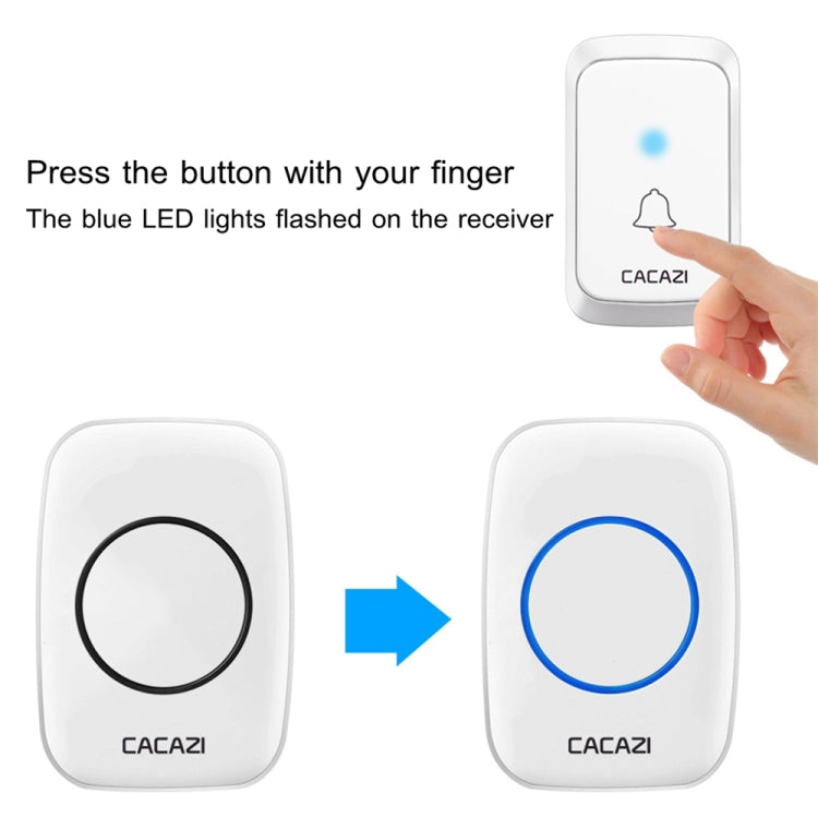 CACAZI A06-DC 1 To 1 Battery Type Smart Home Wireless Waterproof Music Doorbell(Black) - Wireless Doorbell by CACAZI | Online Shopping South Africa | PMC TechLife | Buy Now Pay Later Mobicred