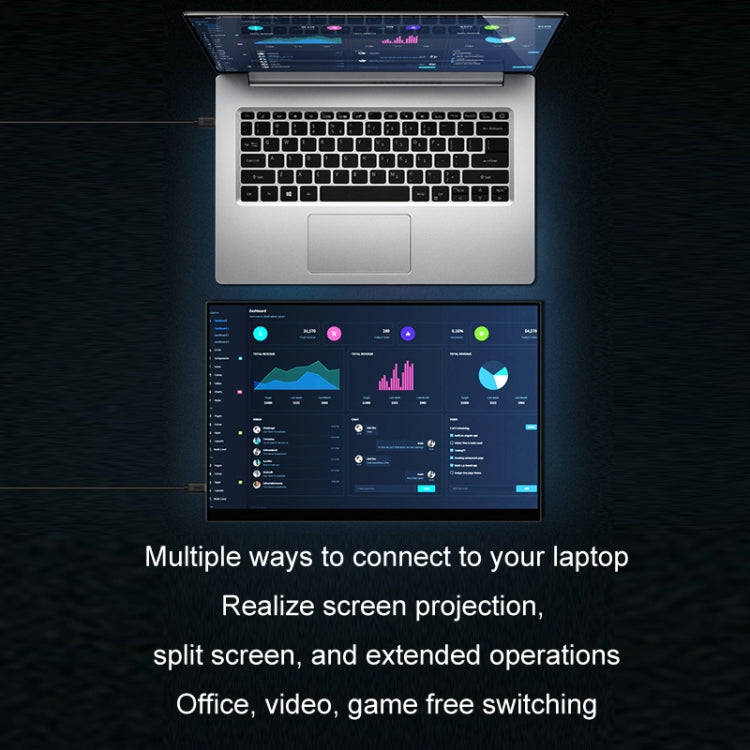 13.3 inch Ordinary Version 4K Portable External Extended Screen Display For Switch/PS5/Mobile Phone/Computer(US Plug) - LCD Monitors by PMc TechLife | Online Shopping South Africa | PMc TechLife | Buy Now Pay Later Mobicred