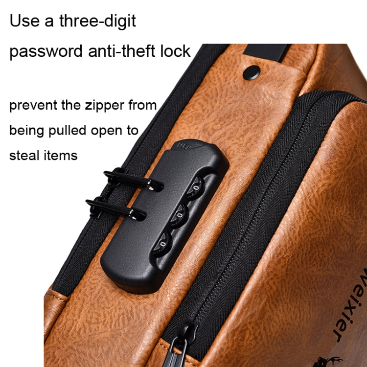 WEIXIER X318 Single Shoulder Crossbody Male Waterproof Anti-Theft Small Backpack(Light Brown) - free shipping - PMC TechLife - Order now!