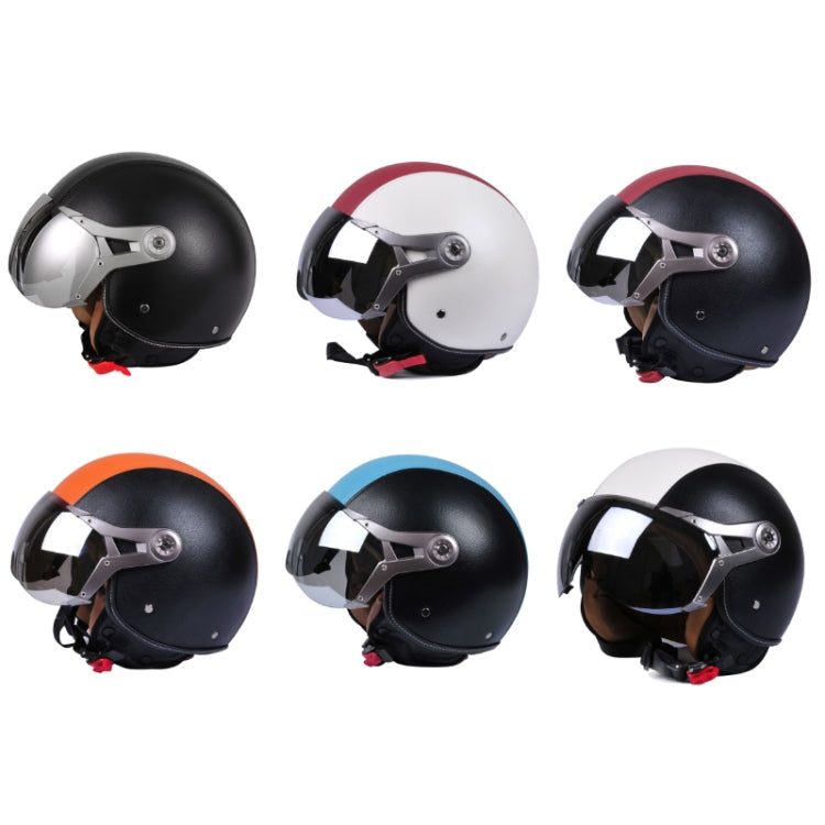 GXT Electric Vehicle Half Cover Four Seasons Retro Helmet, Size: XL(White Red) - free shipping - PMC TechLife - Order now!