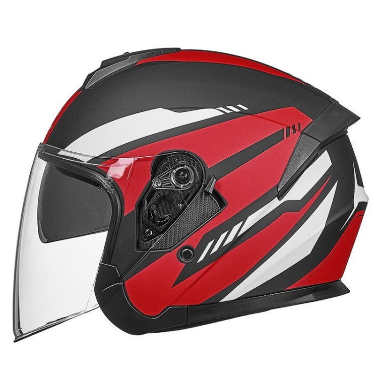 GXT Electric Vehicle Four Seasons Sun Protection & Windshield Double Lens Helmet, Size: L(Matt Black Red) - free shipping - PMC TechLife - Order now!