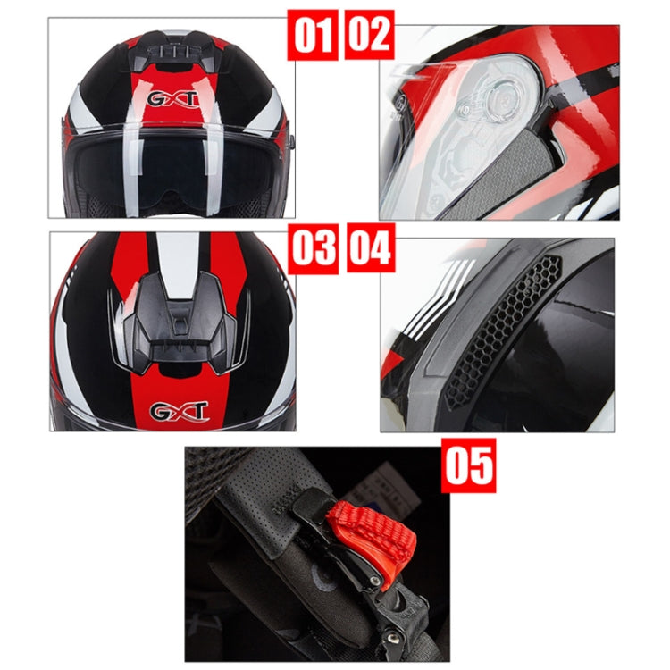GXT Electric Vehicle Four Seasons Sun Protection & Windshield Double Lens Helmet, Size: M(Matt Black Red) - free shipping - PMC TechLife - Order now!