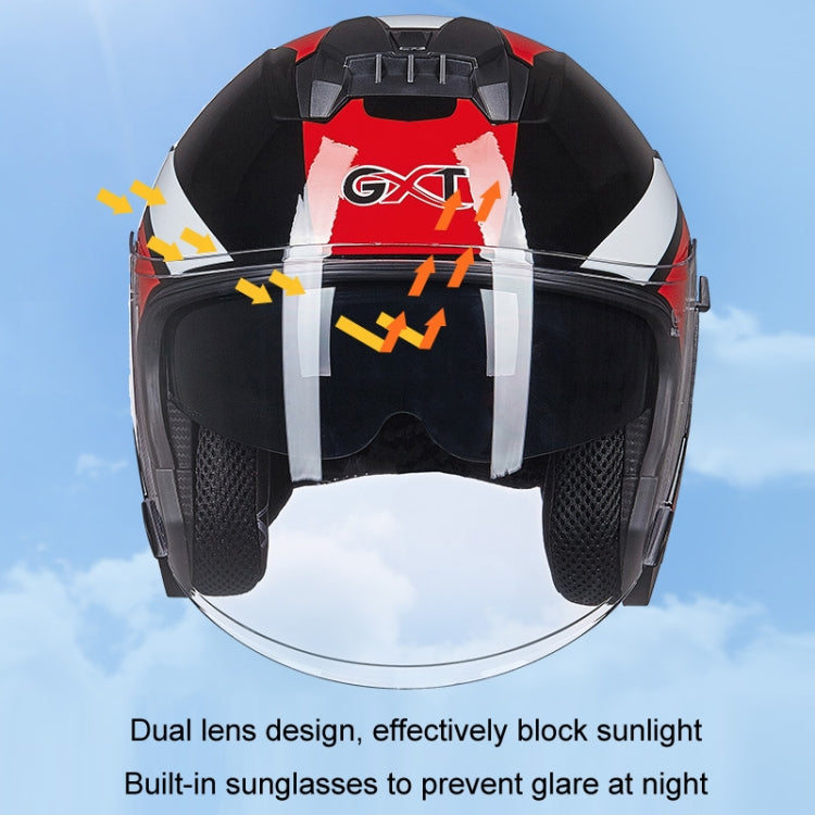 GXT Electric Vehicle Four Seasons Sun Protection & Windshield Double Lens Helmet, Size: L(Matt Black Blue) - free shipping - PMC TechLife - Order now!
