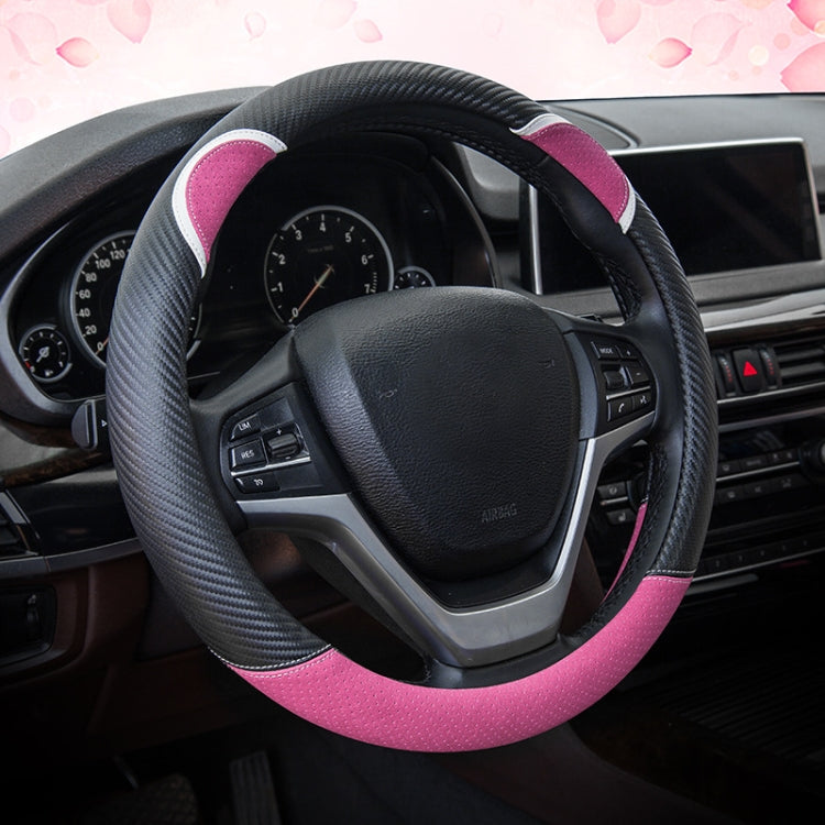 38cm Cute Rabbit Women Cartoon Car Steering Wheel Cover, Color: Round Black Rose Red - Steering Wheel Accessories by PMC TechLife | Online Shopping South Africa | PMC TechLife | Buy Now Pay Later Mobicred