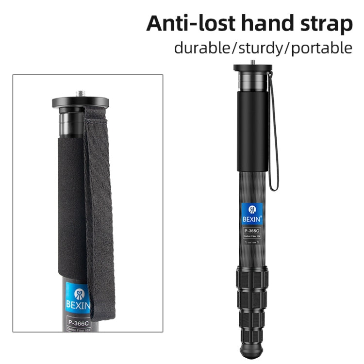 BEXIN P365CF-S Carbon Fiber Monopod Travel Shooting Mobile Phone Live Selfie Bracket Retractable Portable Monopod - Monopods by BEXIN | Online Shopping South Africa | PMC TechLife | Buy Now Pay Later Mobicred