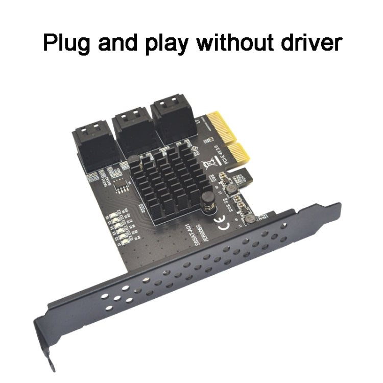 PCIE 4X To 10 Port  SATA 3.0 Adapter Expansion Card ASMedia ASM1166 Converter - Add-on Cards by PMC Jewellery | Online Shopping South Africa | PMC Jewellery | Buy Now Pay Later Mobicred