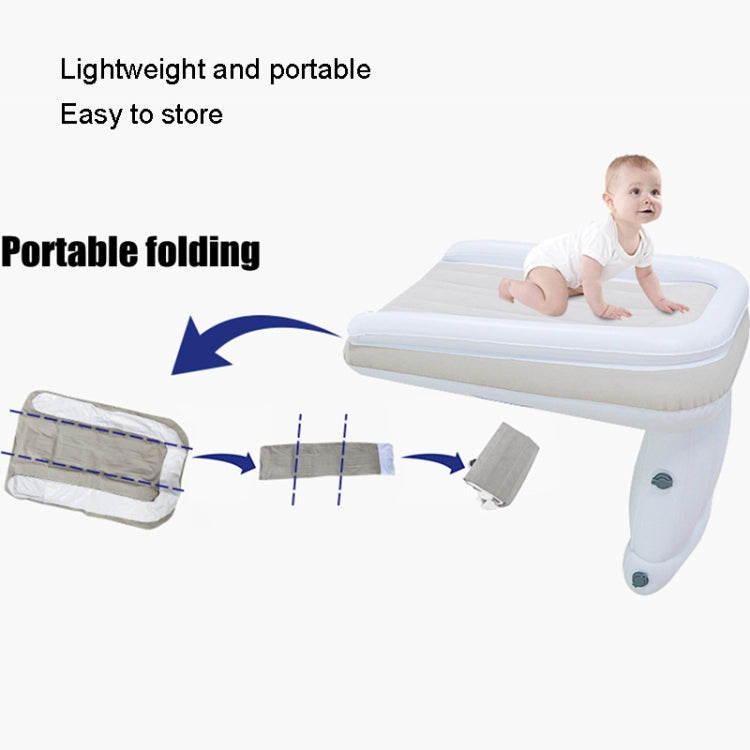 Outdoor Travel Baby Inflatable Bed Children Car Rear Folding Bed Aircraft Inflatable Mattress, Color: Gray+CN Plug Inflatable Pump+Storage Bag+Seat Belt - Baby Furniture by PMC TechLife | Online Shopping South Africa | PMC TechLife
