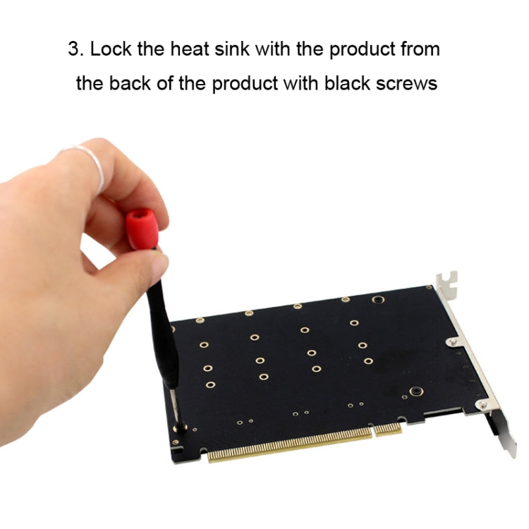 NVMe M.2 MKEY SSD RAID Array Motherboard PCIE Split Card Heatsink - Add-on Cards by PMC TechLife | Online Shopping South Africa | PMC TechLife