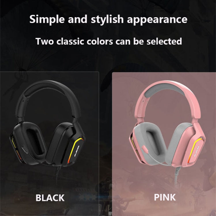 Ajazz AX368 Computer Game Audio Recognition RGB Headset 3.5mm Version (Pink) - free shipping - PMC Jewellery - Order now!