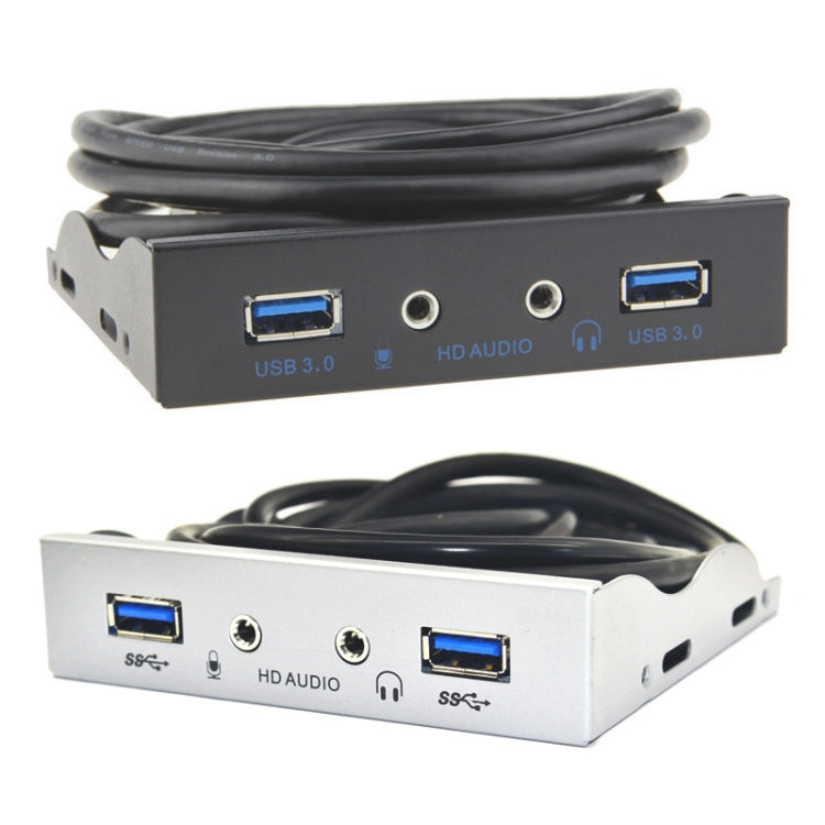 3.5-Inch  2 USB 3.0+HD AUDIO Port Desktop PC Floppy Drive Front Panel(Black) - Computer Cases & Towers by PMC TechLife | Online Shopping South Africa | PMC TechLife