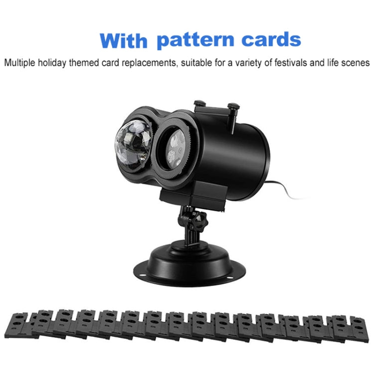 16 Cards US Plug Color Card Pattern 9W Christmas Projection Light Remote Control Snow Light - Christmas Decoration Lamps by PMc TechLife | Online Shopping South Africa | PMc TechLife | Buy Now Pay Later Mobicred