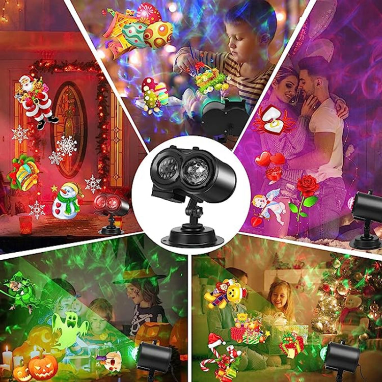 12 Cards US Plug Color Card Pattern 9W Christmas Projection Light Remote Control Snow Light - Christmas Decoration Lamps by PMc TechLife | Online Shopping South Africa | PMc TechLife | Buy Now Pay Later Mobicred