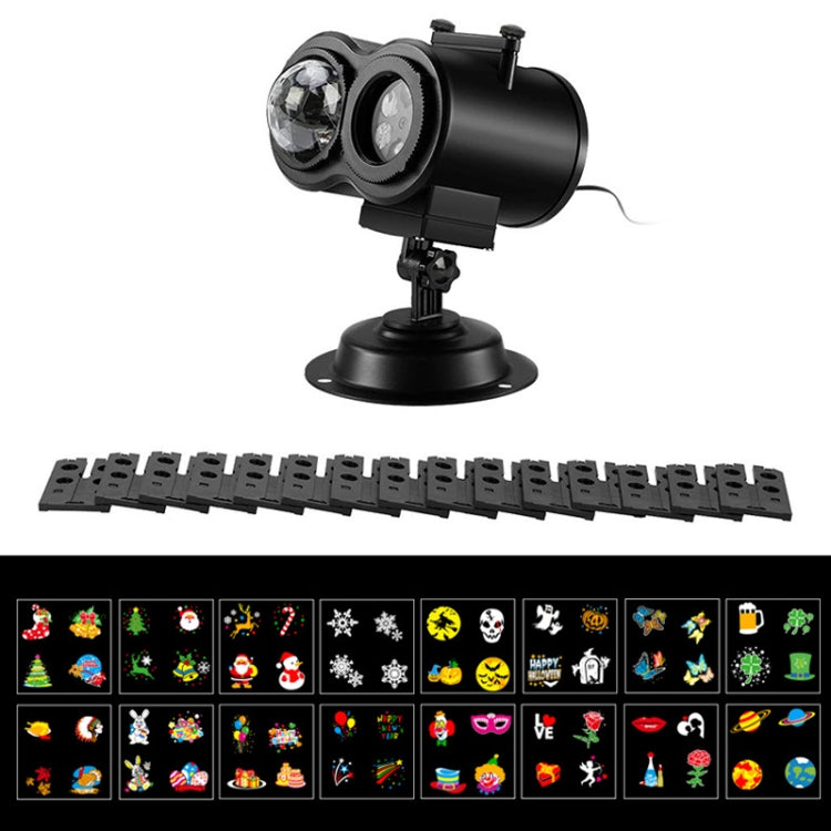 16 Cards EU Plug Not Easy To Fade Card Pattern 9W Double Cylinder Water Pattern Christmas Projection Light - Christmas Decoration Lamps by PMc TechLife | Online Shopping South Africa | PMc TechLife | Buy Now Pay Later Mobicred