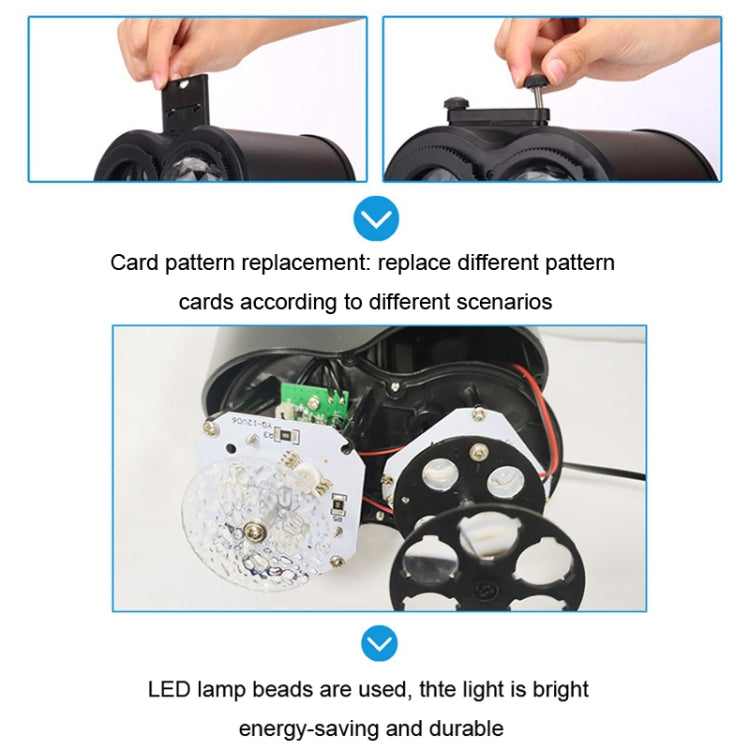 16 Cards AU Plug Not Easy To Fade Card Pattern 9W Double Cylinder Water Pattern Christmas Projection Light - free shipping - PMc TechLife - Order now!