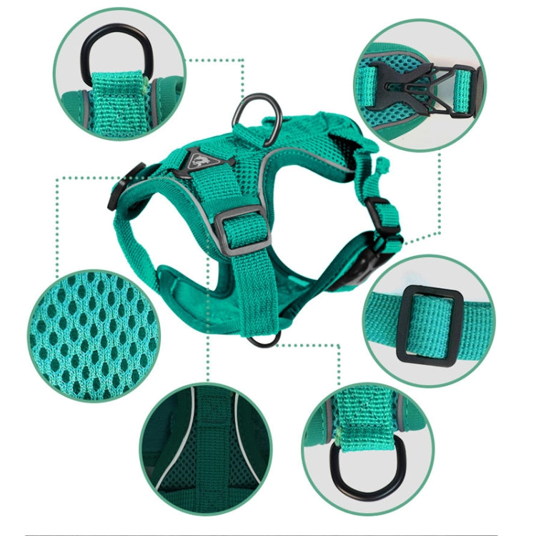 Pet Vest Harness + Traction Rope Set Reflective Breathable Dog Cat Harness, Size: S(Coffee) - Leashes by PMC TechLife | Online Shopping South Africa | PMC TechLife