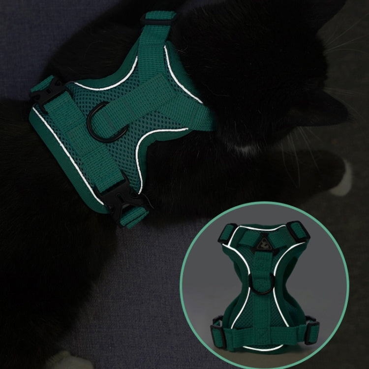 Pet Vest Harness + Traction Rope Set Reflective Breathable Dog Cat Harness, Size: M(Blue) - Leashes by PMC TechLife | Online Shopping South Africa | PMC TechLife