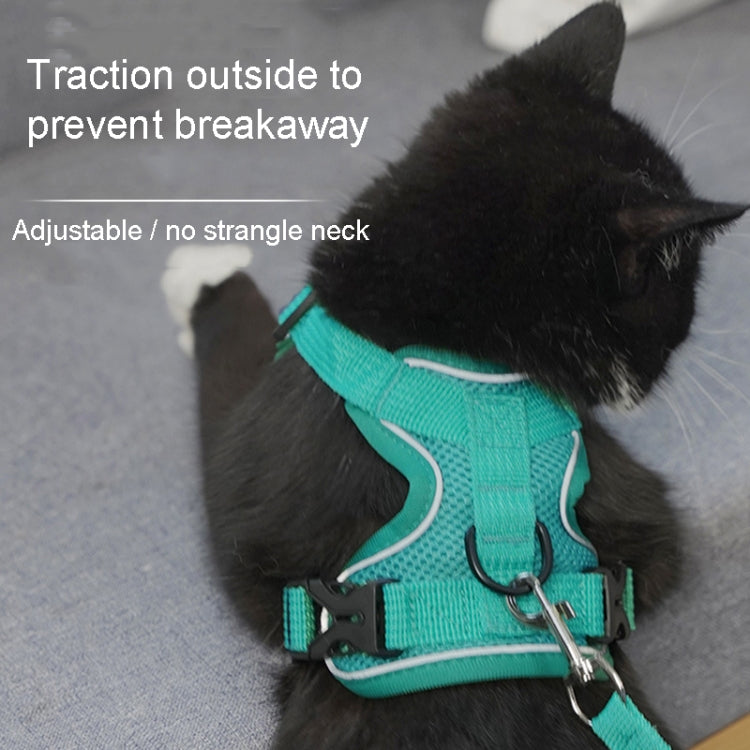 Pet Vest Harness + Traction Rope Set Reflective Breathable Dog Cat Harness, Size: XL(Pink) - Leashes by PMC TechLife | Online Shopping South Africa | PMC TechLife