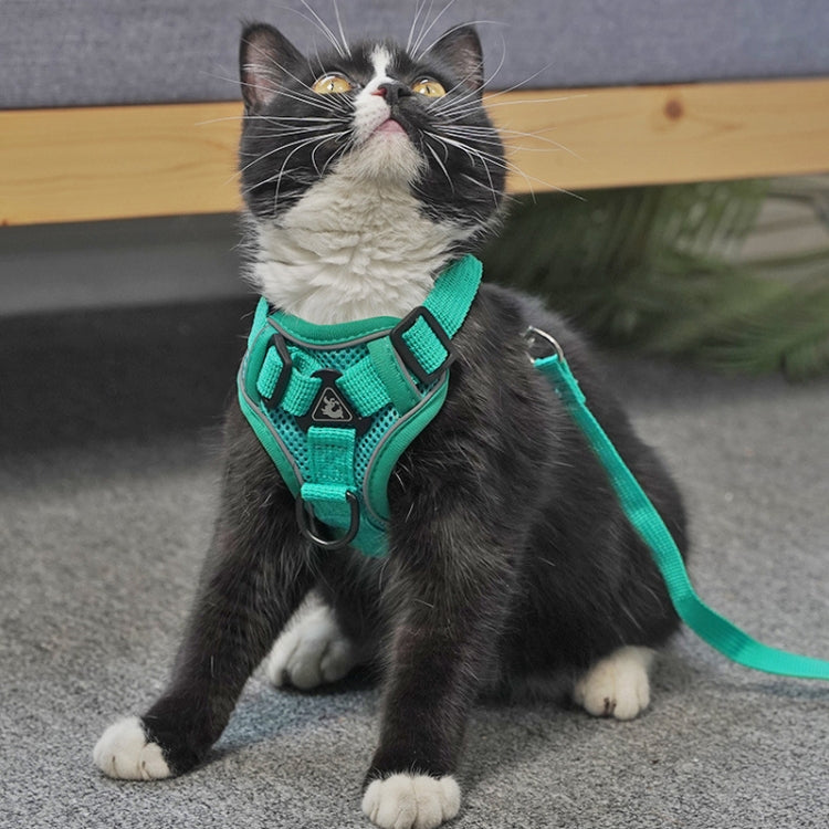 Pet Vest Harness + Traction Rope Set Reflective Breathable Dog Cat Harness, Size: L(Pink) - Leashes by PMC TechLife | Online Shopping South Africa | PMC TechLife