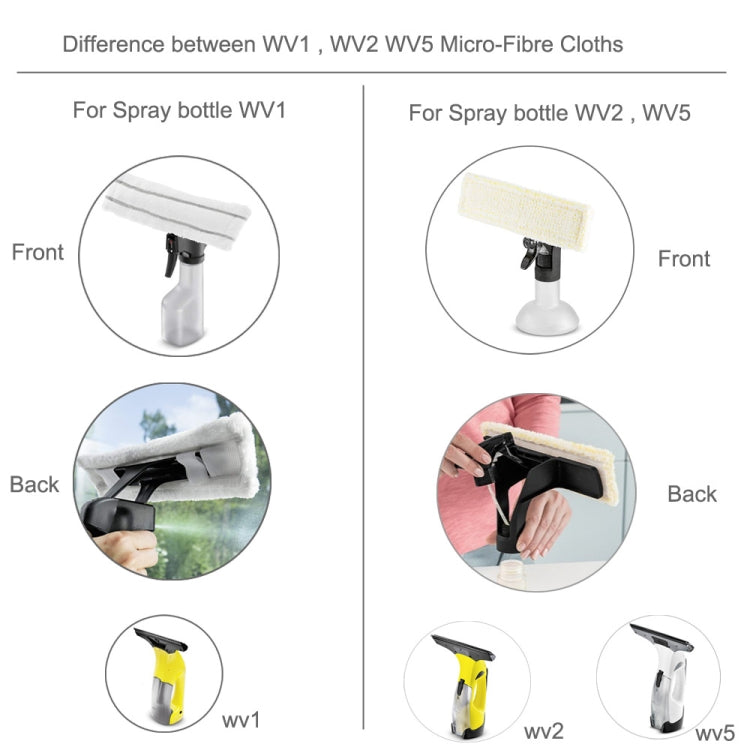 For Karcher WV1 WV2 WV5 Window Cleaner Spray Bottle Microfiber Cloth Mop(White Gray) - free shipping - PMc TechLife - Order now!