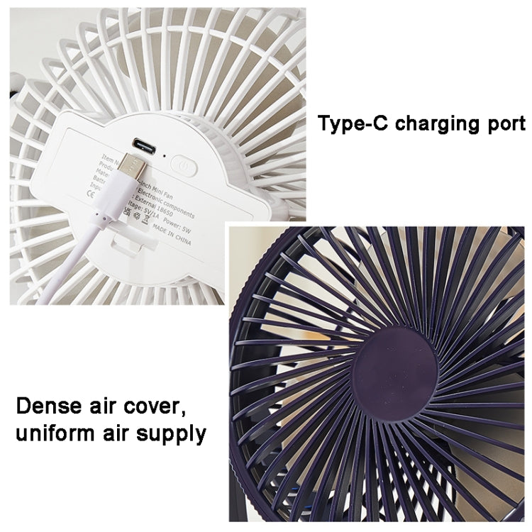 3-in-1 Electric Fan Wall Mounted Desktop Quiet Brushless Turbine Mini Fan, Style: Rechargeable(Black) - Electric Fans by PMC TechLife | Online Shopping South Africa | PMC TechLife | Buy Now Pay Later Mobicred