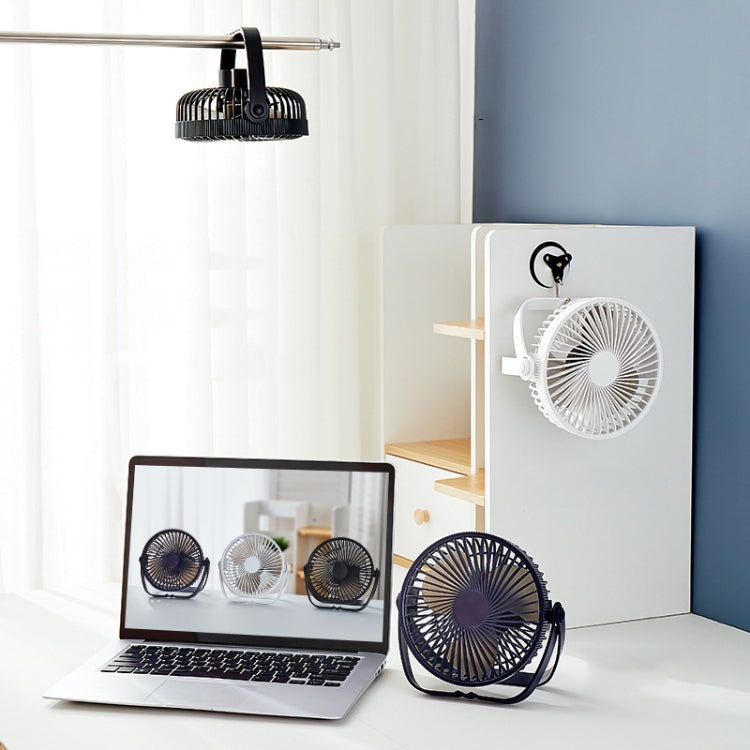 3-in-1 Electric Fan Wall Mounted Desktop Quiet Brushless Turbine Mini Fan, Style: Rechargeable(Black) - Electric Fans by PMC TechLife | Online Shopping South Africa | PMC TechLife | Buy Now Pay Later Mobicred