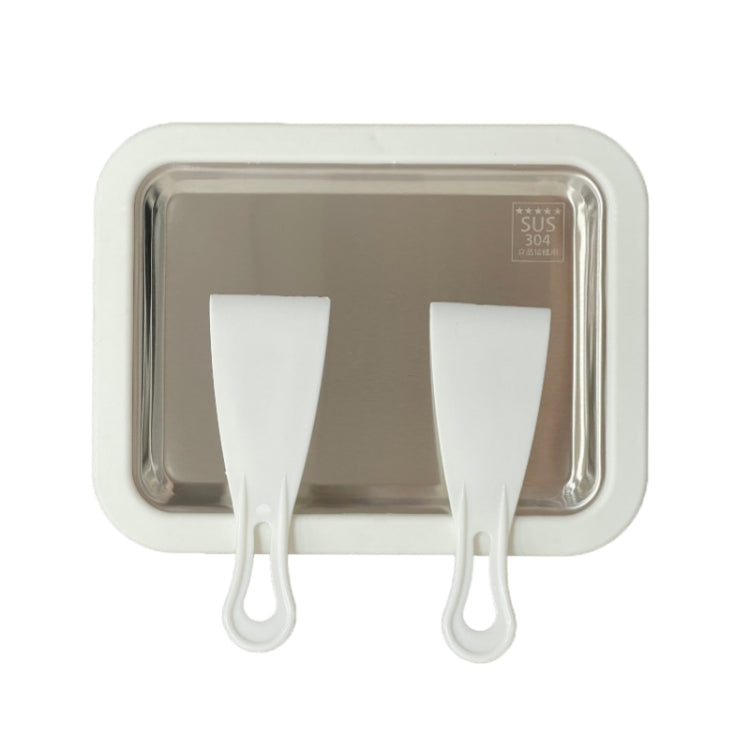 Mini Household Fried Yogurt Machine Children Homemade DIY Fried Ice Tray, Color: Stainless Steel White 22.5x17.5cm - free shipping - PMC TechLife - Order now!