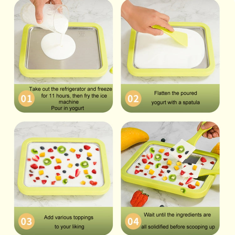 Mini Household Fried Yogurt Machine Children Homemade DIY Fried Ice Tray, Color: Aluminum Alloy White 22.5x17.5cm - free shipping - PMC TechLife - Order now!