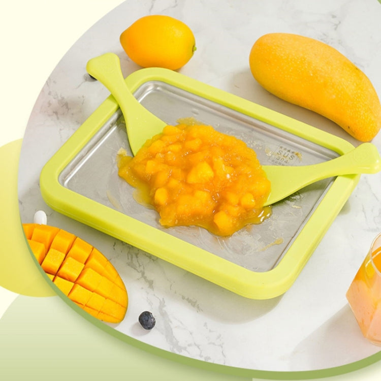 Mini Household Fried Yogurt Machine Children Homemade DIY Fried Ice Tray, Color: Stainless Steel Green 26x21cm - free shipping - PMC TechLife - Order now!