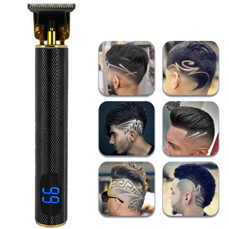 USB Rechargeable Digital Display Engraving Ceramic Knife Electric Hair Clipper(Gold) - free shipping - PMC TechLife - Order now!