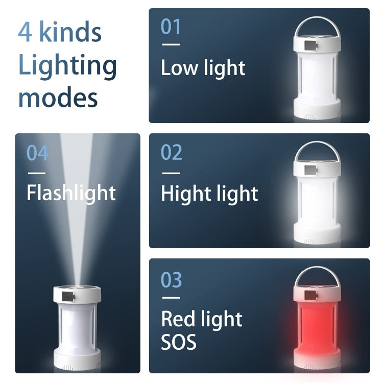 Camping Lantern Outdoor Solar Emergency Lights Multifunctional Tent Light(White) - Camping Lighting by PMc TechLife | Online Shopping South Africa | PMc TechLife | Buy Now Pay Later Mobicred