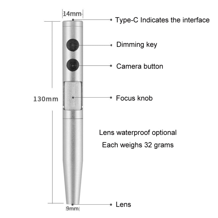 5 Million Digital Electron Microscope Magnifying Dermatoscope, Specification: B008 Waterproof+Z04 Universal Bracket - free shipping - PMC Jewellery - Order now!