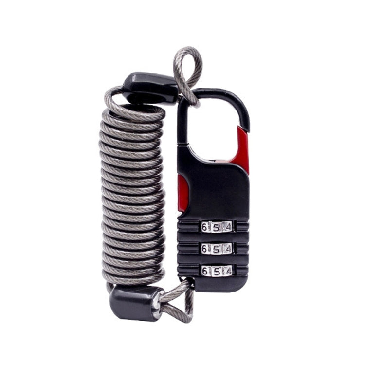 Helmet Anti Theft Password Lock Motorcycle Car Basket Soft Lock(Black) - Bicycle Locks & Bicycle Pumps by PMC TechLife | Online Shopping South Africa | PMC TechLife | Buy Now Pay Later Mobicred